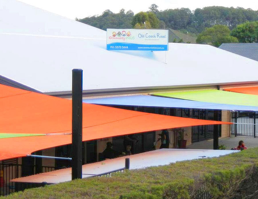 beautiful gold coast shade sails kindergarten installation