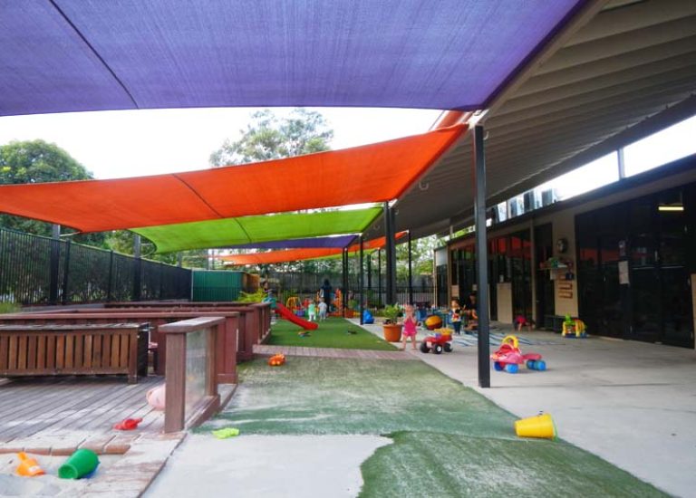 beautiful and safe child play area at a local kindergarten